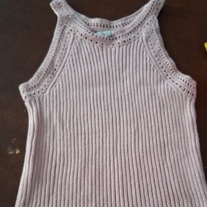 Daniel Rainn Mauve Crochet Knit Top